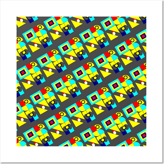 New Geomatric shapes colourful pattern Wall Art by Devshop997